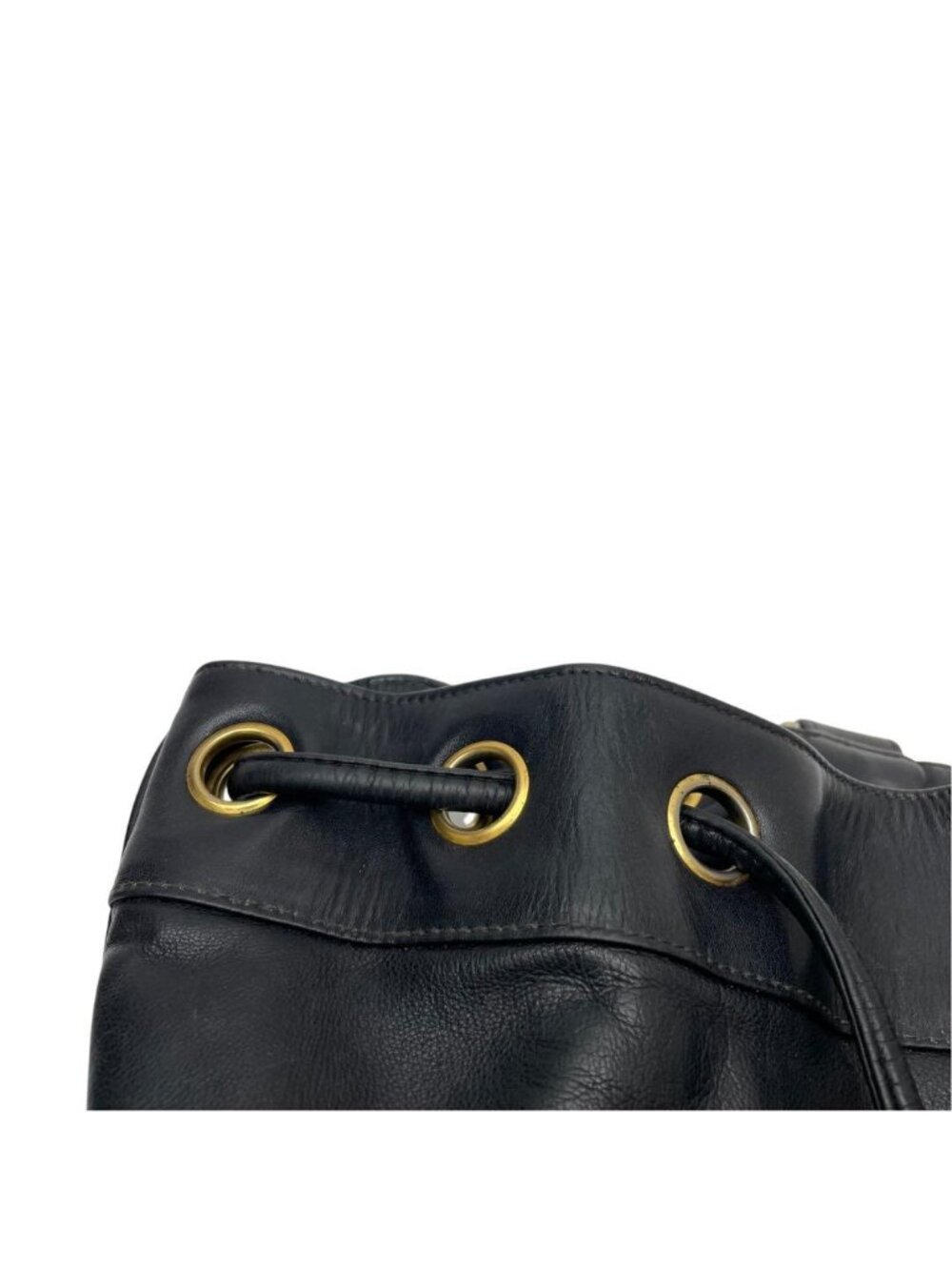 Chanel Lambskin CC Logo Drawstring Shoulder Bag Black - Picture 9 of 10